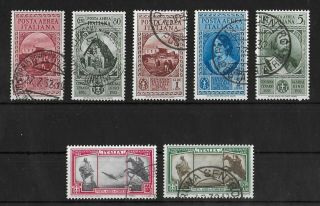 Italy 1932 Airmail Complete Set Of 7 Stamps Sass A32 - A38 Cv €325 Vf