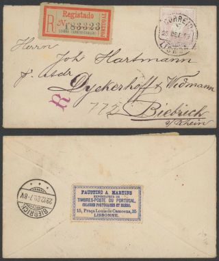 Portugal 1889 - Registered Cover Lisbon To Germany 11111/503