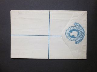 Gb Postal Stationery 1878 Qv 2d Blue Registered Envelope Size F Rp2