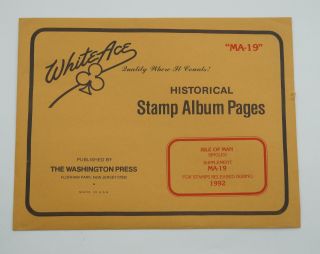 White Ace Stamp Album Pages 1992 Isle Of Man Singles Supplement " Ma - 19 "