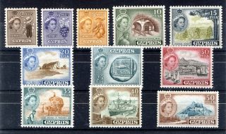 Cyprus 1955 Definitives Sg173/183 Mnh