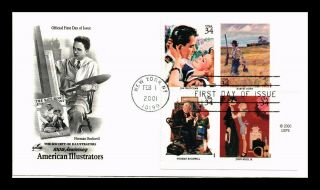 Dr Jim Stamps Us American Illustrators Block Of Four First Day Cover Art Craft