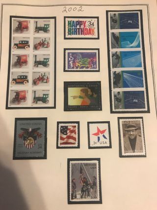2002 2003 Us Stamps Lot (12 Pages) Commemoratives Junk Drawer