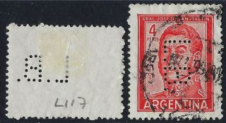 Argentina Perfin Pattern L2 - L.  B.  : La Belga,  Buenos Aires,  2 Different Stamps
