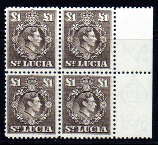 St Lucia 4 One Pound Stamps C1946 Unmounted On Stamps
