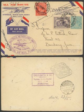 Australia 1931 - Air Mail Cover Flight To Dutch Indie 28295/1