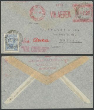 Argentina 1939 - Air Mail Cover To Bremen Germany 30240/7