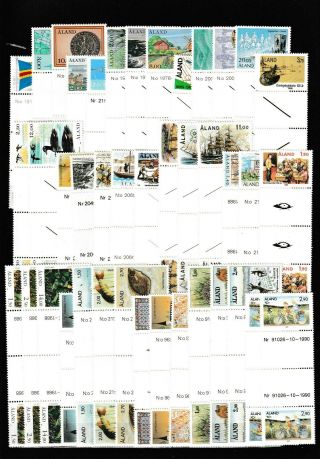 Aland - 76 Different Never Hinged (mnh) Gutter Pairs 1984/1995.