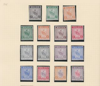Malaya Malaysia Negri Sembilan Stamps 1935 Selection On Old Album Page