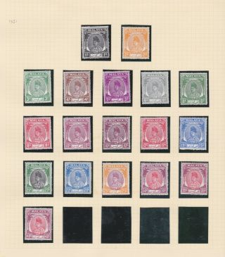 Malaya Malaysia Perlis Stamps 1951 Selection On Old Album Page
