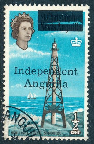 Scott 1/sg 1,  1/2c 1967 Independent Anguilla Overprint,  F - Vf Fresh
