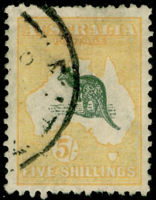 Australia Sg13,  5s Grey & Yellow, .  Cat £200.