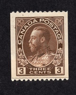Canada 134 3 Cent Brown King George V Admiral Issue Coil Mlh