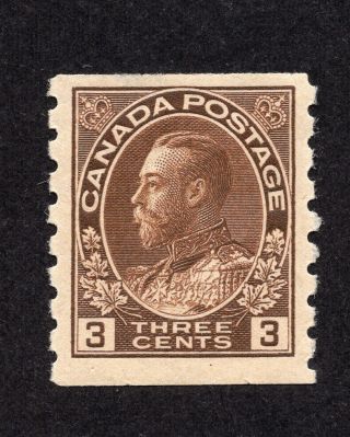 Canada 129 3 Cent Brown King George V Admiral Issue Coil Mh