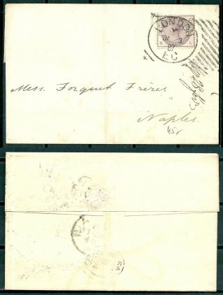 Gb 1887 Cover 2.  5d Sg190 Letters Gl London Large Pmk To Naples Italy - Cag 100119