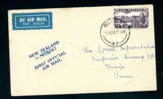 Zealand - Muscat 1932 First Flight Cover To Oman (s414)