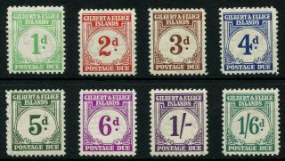 Gilbert And Ellice Sg D1 - Sg D8 1940 Postage Due Set Of Eight Mounted