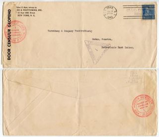 Ww2 Censored Singapore 1 To Medan Dutch Indies From Usa Parsons Whittemore Env