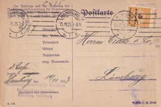 Germany Inflation 15 Nov 1923 5mia On Postcard To Germany