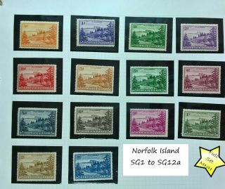 Norfolk Island Kgvi 1947 And 1959 Sg1 To Sg12a Mnh Complete Set