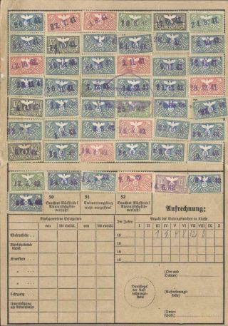 Germany Nazi Era Social Insurance Card Revenues 1941 Berlin Fiscal