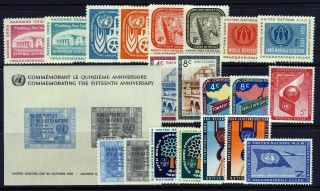 Un - York 1959 - 60 Year Sets.  Stamps/sheet (69 - 87,  C6 - 7).  Never Hinged