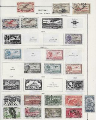20 Mexico Air Post Stamps From Quality Old Album 1927 - 1934