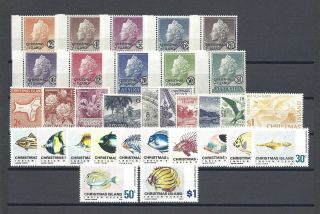 Christmas Islands 1958 - 68 Sg 1/10,  11/20,  22/31 Mnh Cat £33.  50