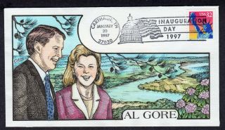 1997 Clinton - Gore Inauguration - Collins H/p Carthage Tn Inaugural Cover Pb131