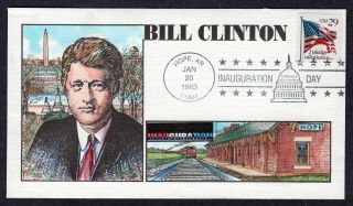 1993 Clinton - Gore Inauguration - Collins H/p Hope Ar Inaugural Cover Pb133