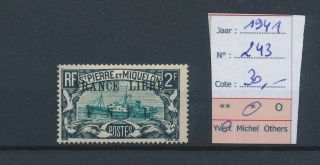 Lk80622 St Pierre Et Miquelon 1941 France Libre Overprint Mh Cv 30 Eur