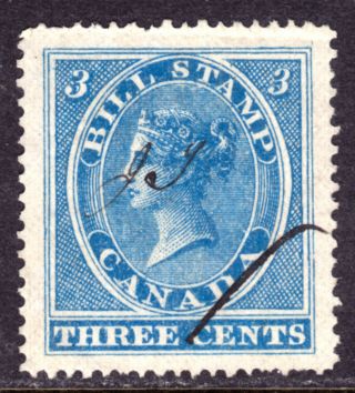 Canada First Bill Issue Fb3 3c Blue,  1864 Perf13½x12½,  Vf,