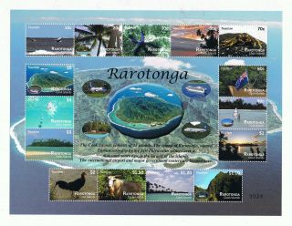 Rarotonga – Marine Life,  Animals,  Flora,  Planes,  Ships Tourism Numbered Sheetlet
