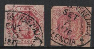 Venezuela Stamps 1876 @ 1877 Both In Good Order