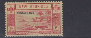 Hebrides 1938 S G D10 1f Red Green P/ Due Mh Cat £48