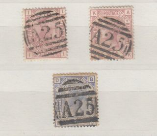Gb Qv 1875/1891 2 1/2d X 3 In Malta Sg141/157 Vfu J4707