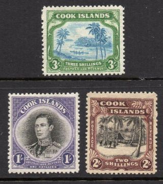 Cook Islands 1938 Set Of 3 M.  With Gum Looking No Hidden Faults