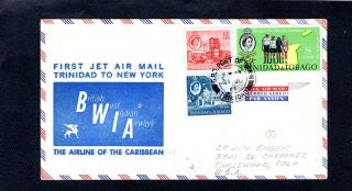 Fi Trinidad & Tobago First Jet Air Mail Trinidad To York Bwia 1961 Fdc