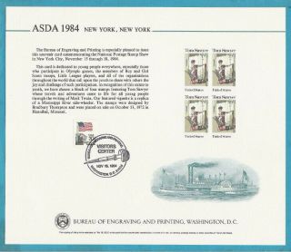 Bep Souvenir Card B 73 Asda 1984 V/c Cancel 1972 8c Tom Sawyer Block