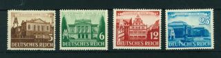 Germany 1941 Spring Fair In Leipzig Buildings Full Set Of Stamps.