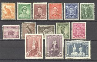 Australia 166 - 79 - 1937 - 46 Pictorial Set ($172)