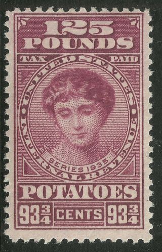Us Revenue Potato Tax Stamp Scott Ri11 - 93 3/4 Cents/125 Pounds - Mlh - 3