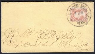 Usa 1857 Cover W/stamp Scott 26 07.  03.  1857 Orange Brown R
