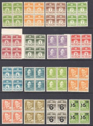 Denmark 1930s - 1940s Blocks 4 Og Nh U/m X32 Gum $$$$$$$
