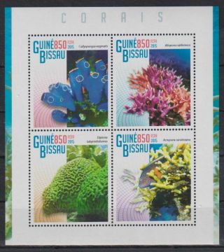 B698.  Guinea - Bissau - Mnh - 2015 - Nature - Marine Life - Coral Reefs
