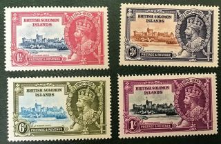 British Solomon Islands - Set Of 4 Stamps,  Silver Jubilee,  1935,  Sg 53 - 56,  Mnh