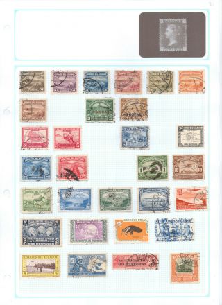 Ecuador Album Page Of Mint/used Stamps (md121)