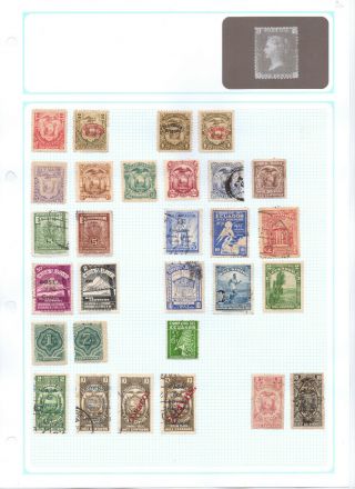 Ecuador Album Page Of Mint/used Stamps (md120)