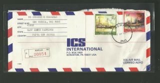 1991 Papua Guinea Registered Cover High Value Franking To Us