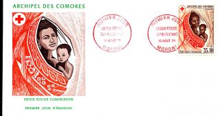 Red Cross Mother And Child Health Medicine 1974 Comoro Fdc